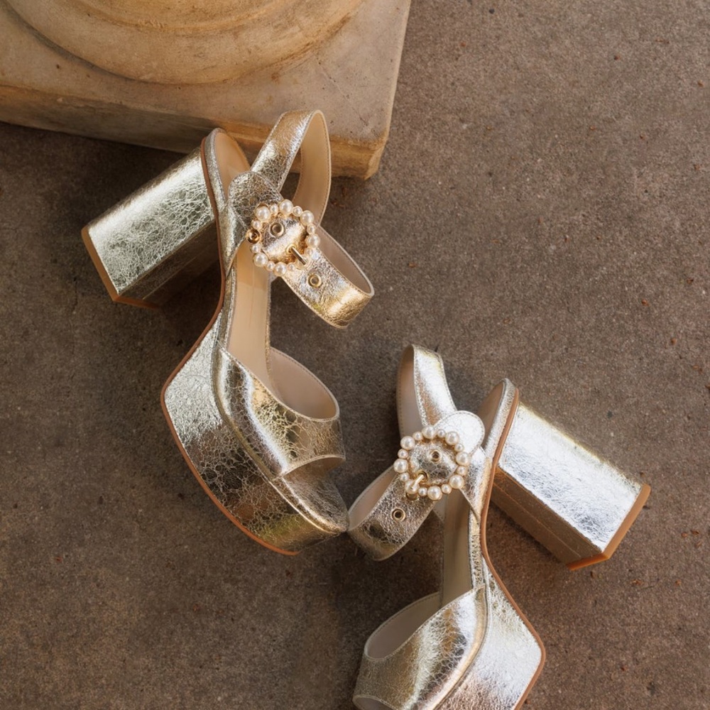DOLCE VITA BOBBY IMITATION PEARL PLATFORM HEELS